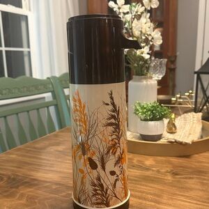 Vintage Thermos with Nature Design
